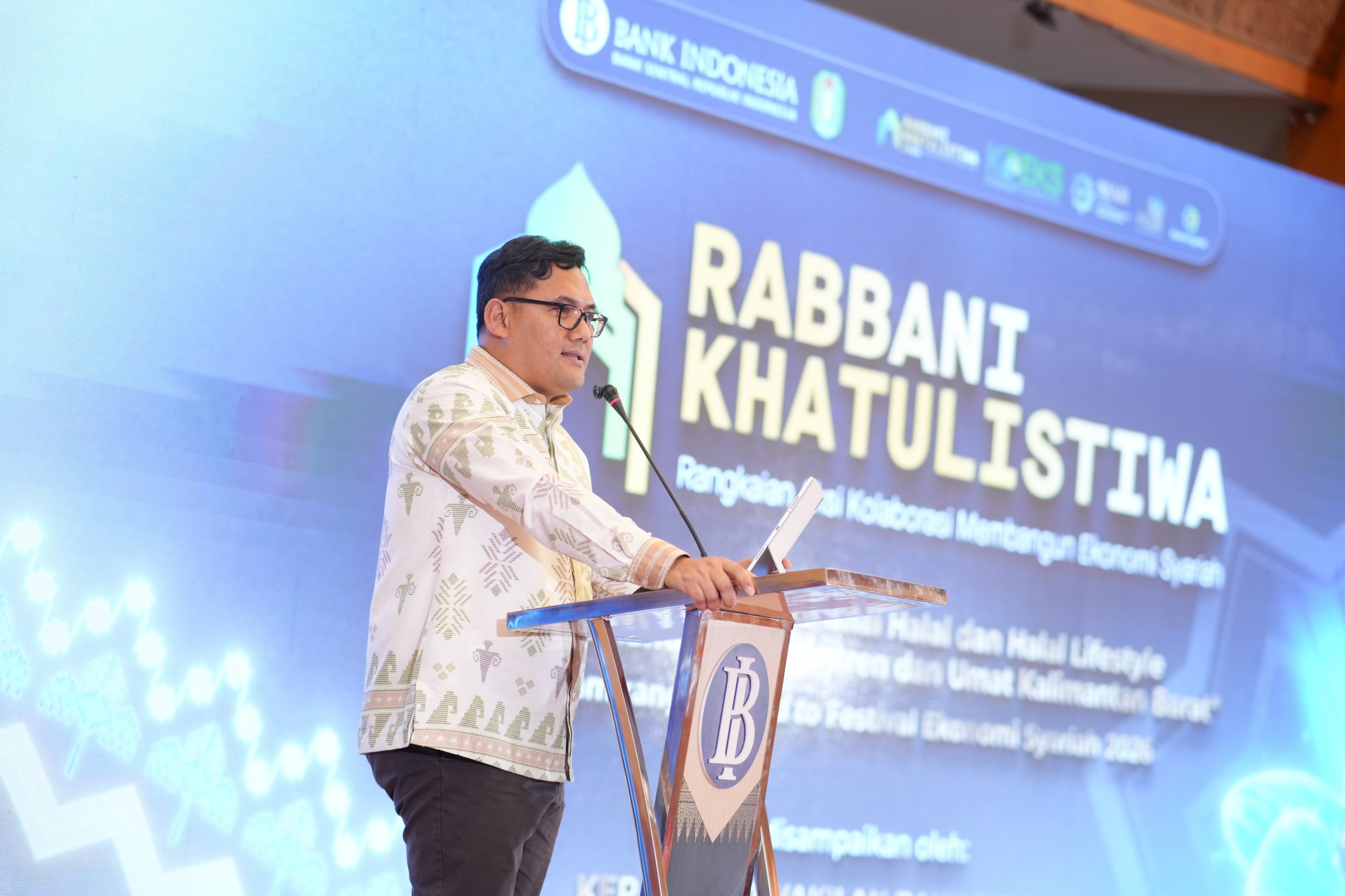 Kepala Perwakilan Bank Indonesia Provinsi Kalimantan Barat, Doni Septadijaya, menyampaikan sambutan pada pembukaan Rabbani Khatulistiwa 2026 di Pontianak, Rabu (18/6/2026). Foto: Istimewa