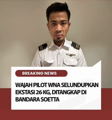 Pilot maskapai penerbangan Malaysia Airlines, MSBO yang ditangkap Direktorat Tindak Pidana Narkoba (Dittipidnarkoba) Bareskrim Polri karena membawa ekstasi ke Indonesia. Foto: Istimewa